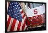 FDNY Truck with American Flag-null-Framed Photo