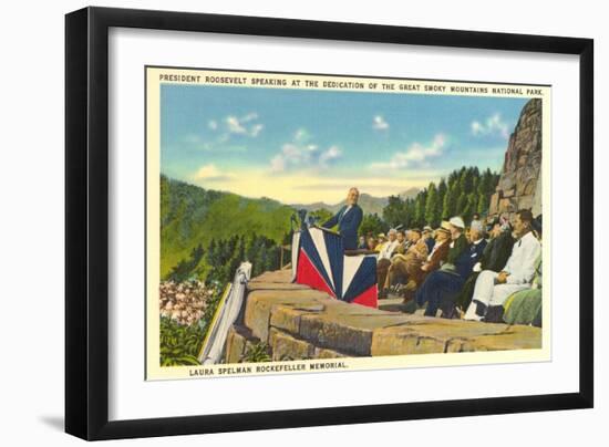 FDR Dedicating Great Smoky Mountains National Park, North Carolina-null-Framed Art Print