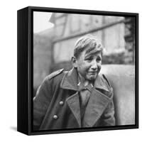 Fearful 15 Year Old German Luftwaffe Crying After Being Taken Prisoner by American Forces-John Florea-Framed Stretched Canvas