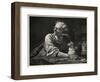 Fearful Miser Guards His Money-null-Framed Art Print