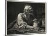 Fearful Miser Guards His Money-null-Mounted Art Print