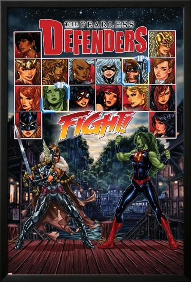 Fearless Defenders #5 Cover: Valkyrie, She-Hulk-Mark Brooks-Lamina Framed Poster