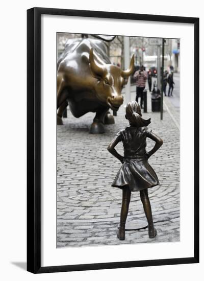 Fearless Girl Wall Street-null-Framed Photographic Print