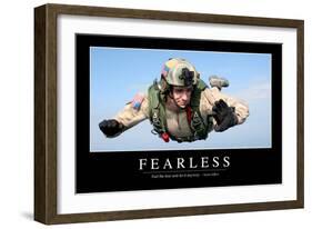 Fearless: Inspirational Quote and Motivational Poster-null-Framed Photographic Print