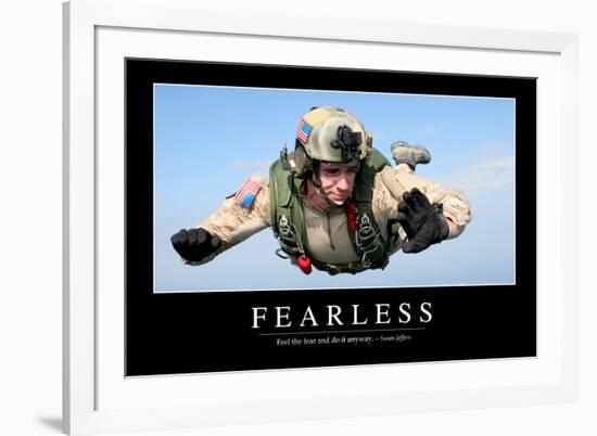 Fearless: Inspirational Quote and Motivational Poster-null-Framed Photographic Print