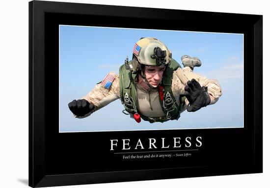 Fearless: Inspirational Quote and Motivational Poster-null-Framed Photographic Print