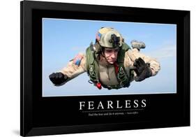 Fearless: Inspirational Quote and Motivational Poster-null-Framed Photographic Print