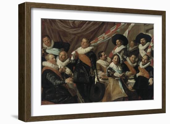 Feast for Officers of the St. George Riflemen Guild in Haarlem, 1627-Frans Hals-Framed Giclee Print