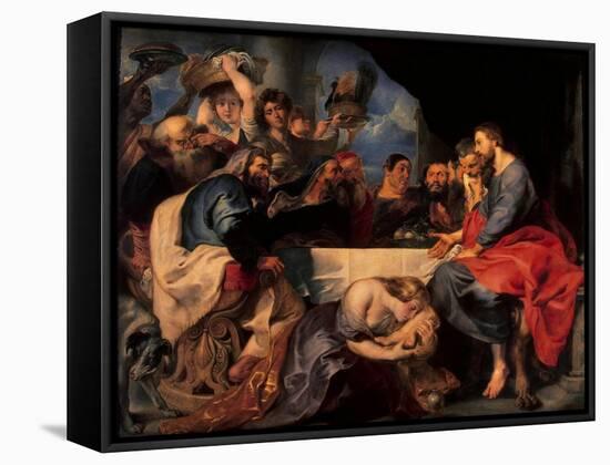 Feast in the House of Simon the Pharisee, C.1620-Peter Paul Rubens-Framed Stretched Canvas