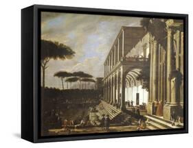 Feast in Villa of Poggioreale-Viviano Codazzi-Framed Stretched Canvas