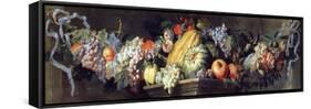Feast of Fruits and Flowers-Abraham Brueghel-Framed Stretched Canvas