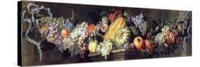 Feast of Fruits and Flowers-Abraham Brueghel-Stretched Canvas
