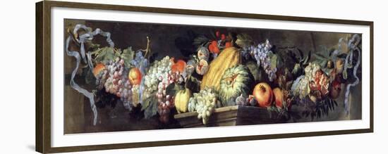 Feast of Fruits and Flowers-Abraham Brueghel-Framed Premium Giclee Print