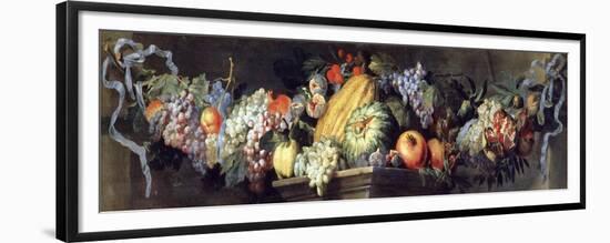 Feast of Fruits and Flowers-Abraham Brueghel-Framed Premium Giclee Print