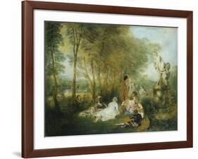 Feast of Love, C. 1717-Jean Antoine Watteau-Framed Giclee Print