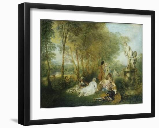 Feast of Love, C. 1717-Jean Antoine Watteau-Framed Giclee Print