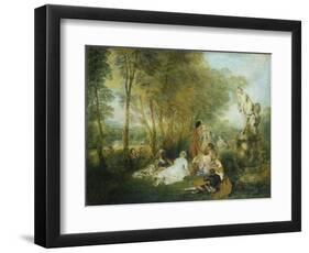 Feast of Love, C. 1717-Jean Antoine Watteau-Framed Premium Giclee Print