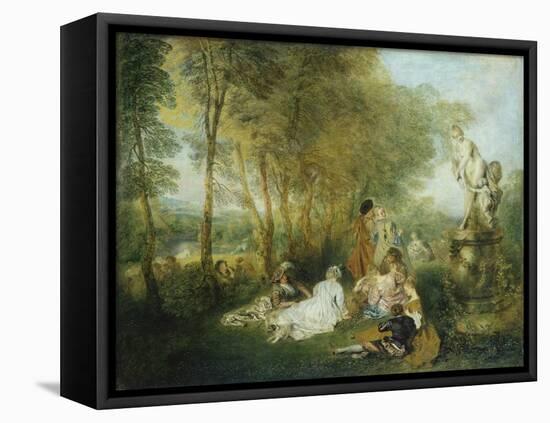 Feast of Love, C. 1717-Jean Antoine Watteau-Framed Stretched Canvas