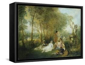 Feast of Love, C. 1717-Jean Antoine Watteau-Framed Stretched Canvas