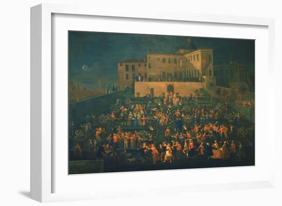 Feast of Mozzatore in the Garden of Palazzo Rospigliosi in 1740, C.1740-Giovanni Reder-Framed Giclee Print