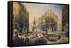 Feast of St Rosalia in Palermo, Watercolor by Pasquale Mattei (1813-1897)-null-Framed Stretched Canvas