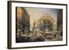 Feast of St Rosalia in Palermo, Watercolor by Pasquale Mattei (1813-1897)-null-Framed Giclee Print