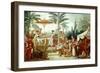 Feast of the Chinese Emperor, Study for a Tapestry Cartoon, circa 1742-Francois Boucher-Framed Giclee Print