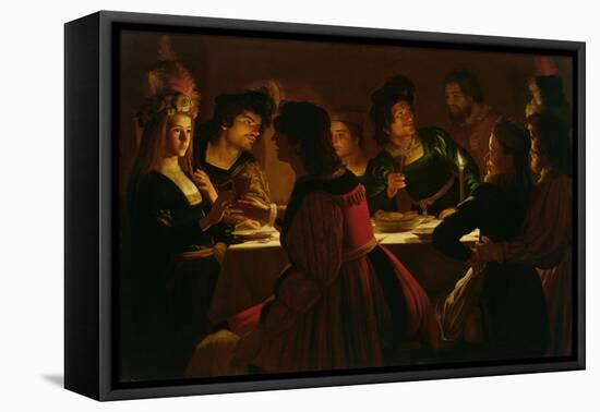 Feast Scene with a Young Married Couple, c.1617-Gerrit van Honthorst-Framed Stretched Canvas
