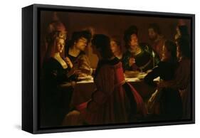 Feast Scene with a Young Married Couple, c.1617-Gerrit van Honthorst-Framed Stretched Canvas