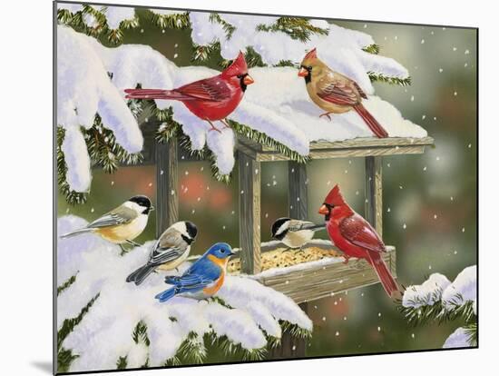 Feasting at the Feeder-William Vanderdasson-Mounted Giclee Print