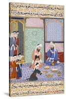 Feasting from Sultan Murad Iii. from the Siyer-I Nebi (The Life of Muhamma), Ca 1594-Lutfi Abdullah-Stretched Canvas