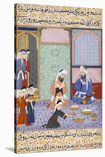 Feasting from Sultan Murad Iii. from the Siyer-I Nebi (The Life of Muhamma), Ca 1594-Lutfi Abdullah-Stretched Canvas