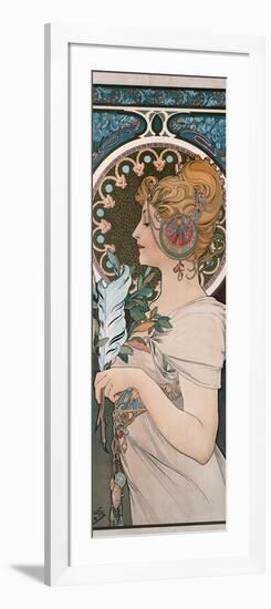 Feather, 1899-Alphonse Mucha-Framed Giclee Print