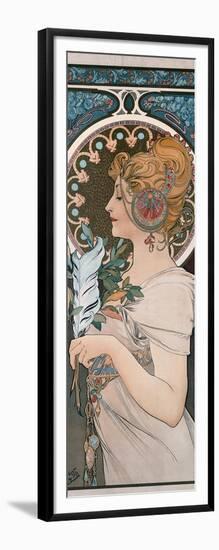 Feather, 1899-Alphonse Mucha-Framed Giclee Print