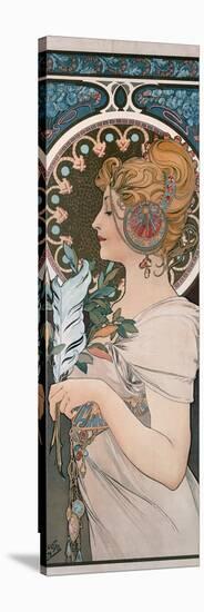 Feather, 1899-Alphonse Mucha-Stretched Canvas