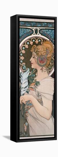 Feather, 1899-Alphonse Mucha-Framed Stretched Canvas