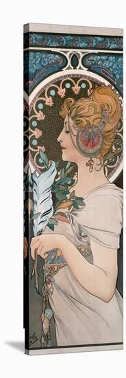 Feather, 1899-Alphonse Mucha-Stretched Canvas