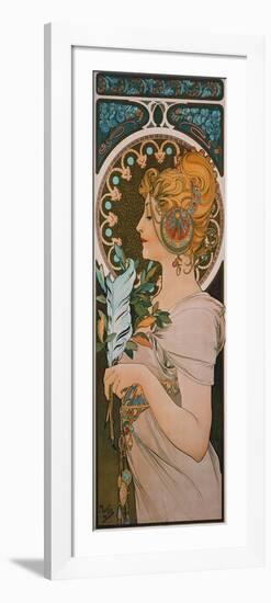 Feather, 1899-Alphonse Mucha-Framed Premium Giclee Print