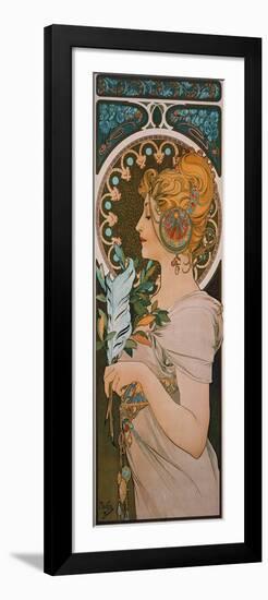 Feather, 1899-Alphonse Mucha-Framed Premium Giclee Print