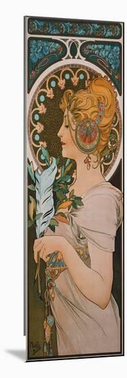 Feather, 1899-Alphonse Mucha-Mounted Premium Giclee Print