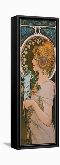 Feather, 1899-Alphonse Mucha-Framed Stretched Canvas