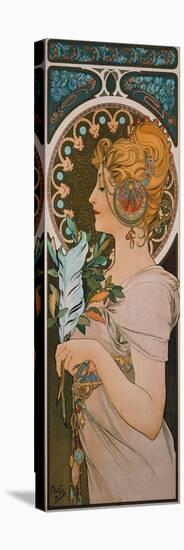 Feather, 1899-Alphonse Mucha-Stretched Canvas