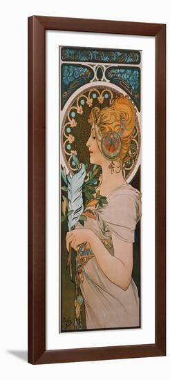 Feather, 1899-Alphonse Mucha-Framed Giclee Print