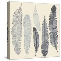 Feather Set-Katyau-Stretched Canvas