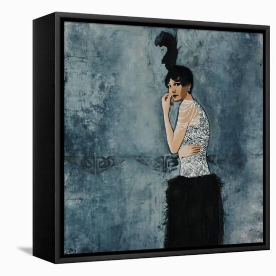 Feathers and Pearls-Clayton Rabo-Framed Stretched Canvas