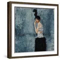 Feathers and Pearls-Clayton Rabo-Framed Giclee Print