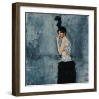 Feathers and Pearls-Clayton Rabo-Framed Giclee Print