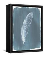 Feathers on Dusty Teal III-Grace Popp-Framed Stretched Canvas