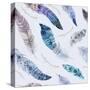 Feathers Pattern. Watercolor Elegant Background. Watercolour Color Organic Design Print. Seamless R-krisArt-Stretched Canvas