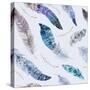 Feathers Pattern. Watercolor Elegant Background. Watercolour Color Organic Design Print. Seamless R-krisArt-Stretched Canvas